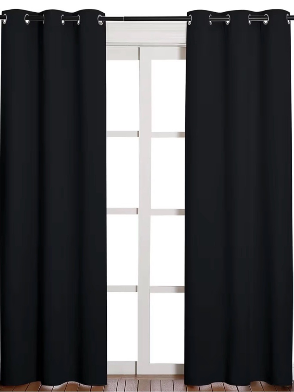 Thermal Insulated Black Blackout Curtain 42” W x 84” L 2 Panels, Sound Reduction